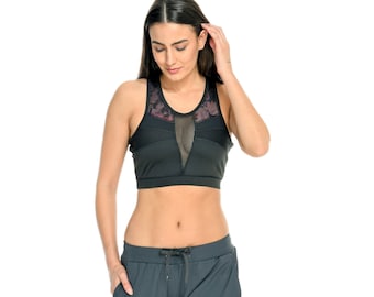 Activewear & Lounge Set Women/ Two Piece Set of Sleeveless Crop Top/Workout Leggings 200gsm – Starry Grey/Midnight Black/Lust Maroon