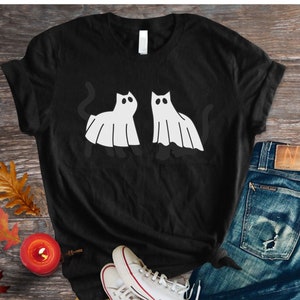 Halloween shirt, Cat shirt, Ghost Shirt, Halloween shirt, Halloween Cat Shirt, Cat Lover Shirt, Black Cat Shirt, Spooky cat.
