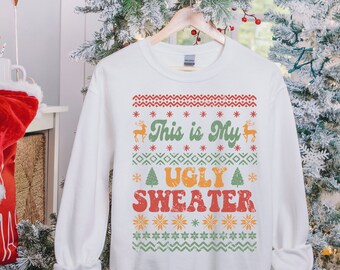 Lelijke kerst sweatshirt, kerst sweatshirt, kerst sweatshirts voor mama, papa, zoon, dochter, broer. Zus. Oom Tante Neef Vriend