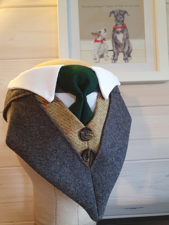 Bella and Barns Luxury Dog Wedding Tux Bandana, Special Occasion Outfit, Bespoke Service Available