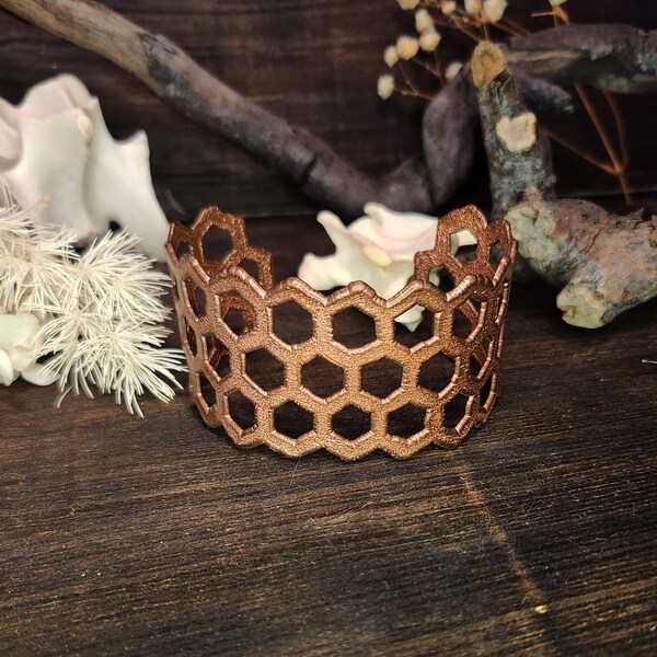 Honeycomb Electroformed Copper Wrist Cuff