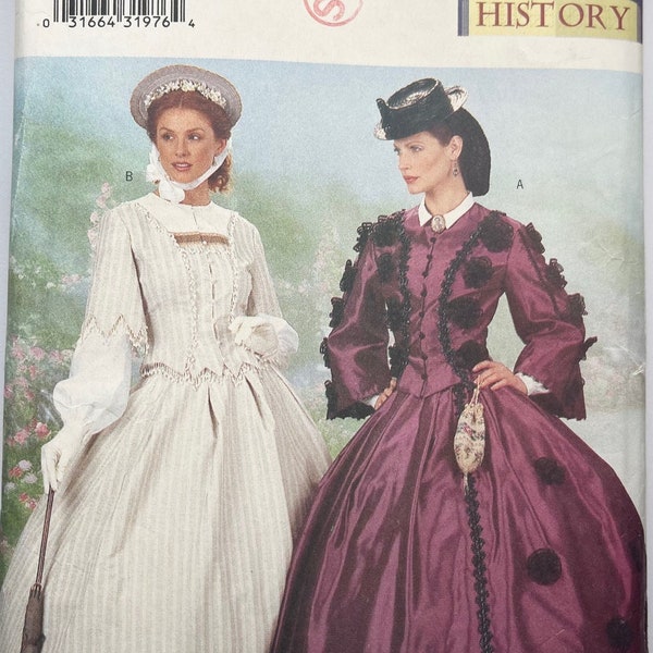 Butterick 6694 Making History Civil War Era Costume Top and Full Skirt Pattern 12 - 14 - 16