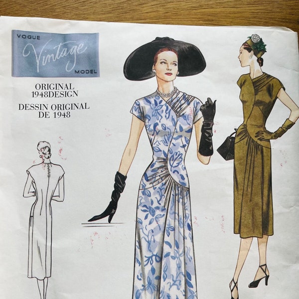 Vogue Vintage Reprint Pattern 1948 A Line Dress 12/14/16 Uncut FF