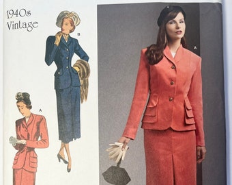 1940s Simplicity 8508 Reproduction Workwear Women's Suit Pattern Sizes 10 - 18