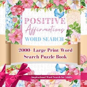 Positive Affirmations Word Search for Adults Word Search Printable Word Search Puzzle with Positive Affirmations Mom Word Search