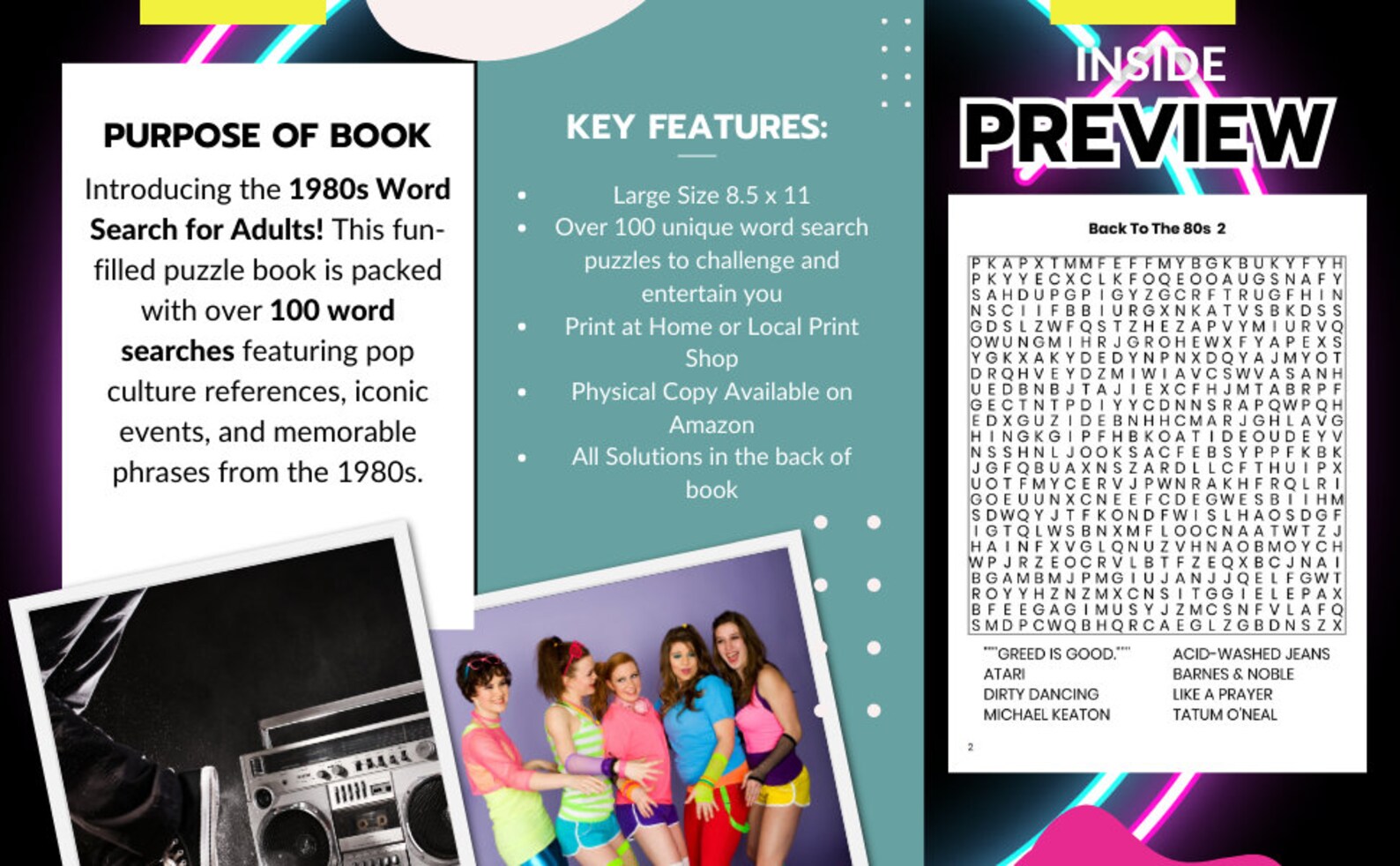 I Love the 80s Word Search Printable PDF Back to the 80s Word - Etsy