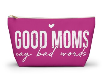 Good Moms Make-up-Tasche für Frauen| Muttertagsgeschenke für Mütter, Geburtstagsgeschenk| Kosmetik-Reisetasche für Damen | Rosa Schminktasche | Lustige Mama-Tasche