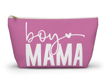 Trousse à maquillage Boy Mama pour femme| Premier cadeau de fête des mères Cadeau d'anniversaire pour garçon | Cadeaux maman | Trousse de maquillage rose | Joli sac pour maman