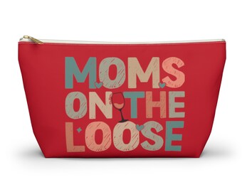 Mütter auf die lose Make-up-Tasche für Frauen | Muttertagsgeschenke für Mamas Geburtstagsgeschenk | Geschenke für Weinliebhaber | Rote Schminktasche | Lustige Mom Tasche