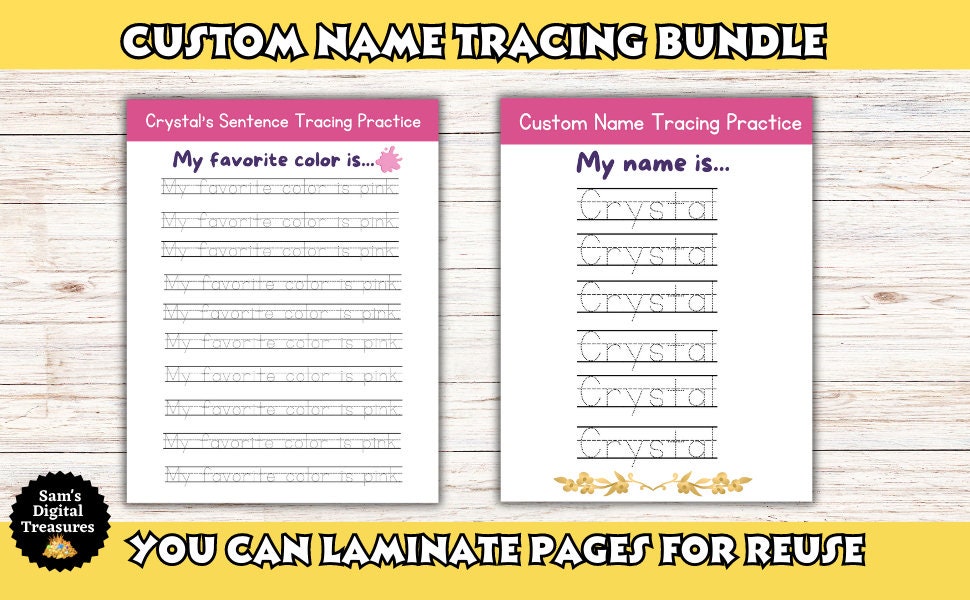 Custom Name Tracing Sheet Handwriting Practice Personalized - Etsy