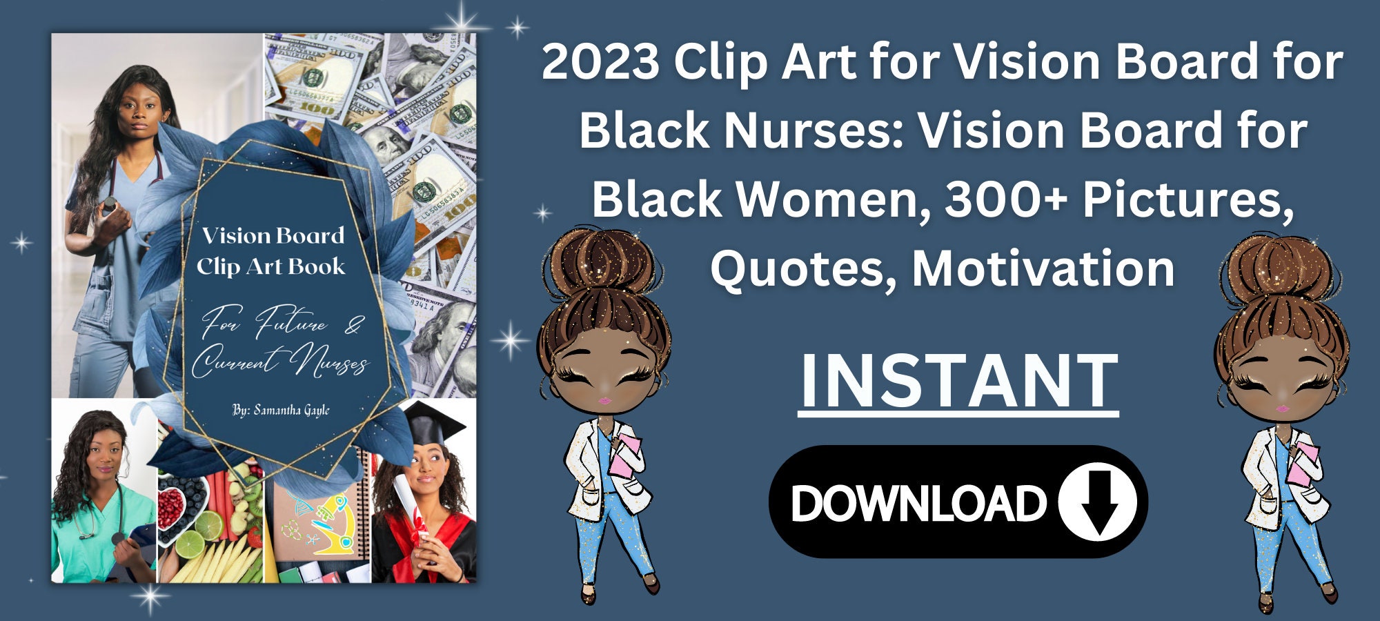 2024 Vision Board Clip Art Book for Black Women: Create Motivational & Powerful Vision Board from 300+ Vision Board Supplies (Pictures, Quotes and