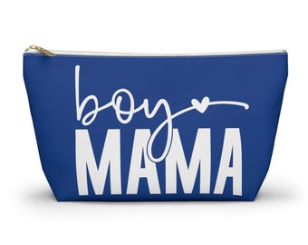 Boy Mama Make-up-Tasche für Frauen | Muttertagsgeschenke für Jungenmütter, Geburtstagsgeschenk | Mama Geschenke | Blaue Schminktasche | Süße Umhängetasche