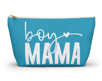 Boy Mama Make-up-Tasche für Frauen | Muttertagsgeschenke für Jungenmütter, Geburtstagsgeschenk | Mama Geschenke | Blaue Schminktasche | Süße Umhängetasche