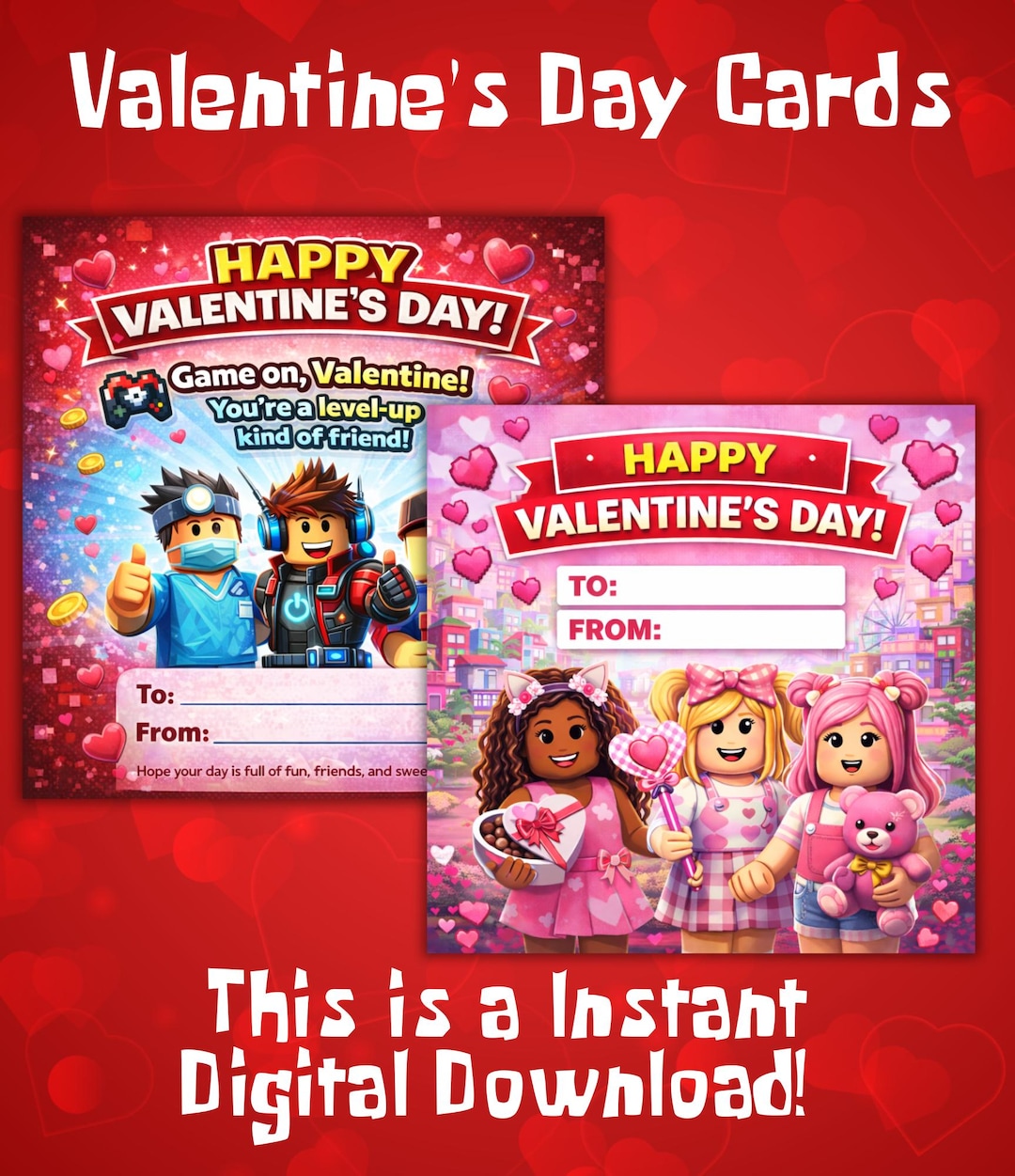 Roblox Valentine Cards Printable Classroom Valentines For Kids Il Hi23 