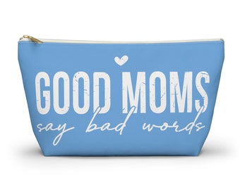 Good Moms Make-up-Tasche für Frauen| Muttertagsgeschenke für Mütter, Geburtstagsgeschenk| Kosmetik-Reisetasche für Damen | Blaue Schminktasche | Lustige Mama-Tasche