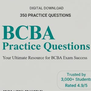 BCBA Exam Prep eBook Bundle – 350 Practice  Questions, Detailed Rationales, High‑Yield Notes