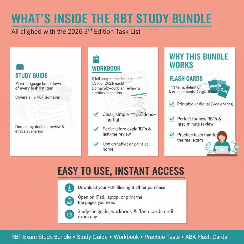 RBT Exam Study Bundle 2026 | 3rd Edition Task List Study Guide ...