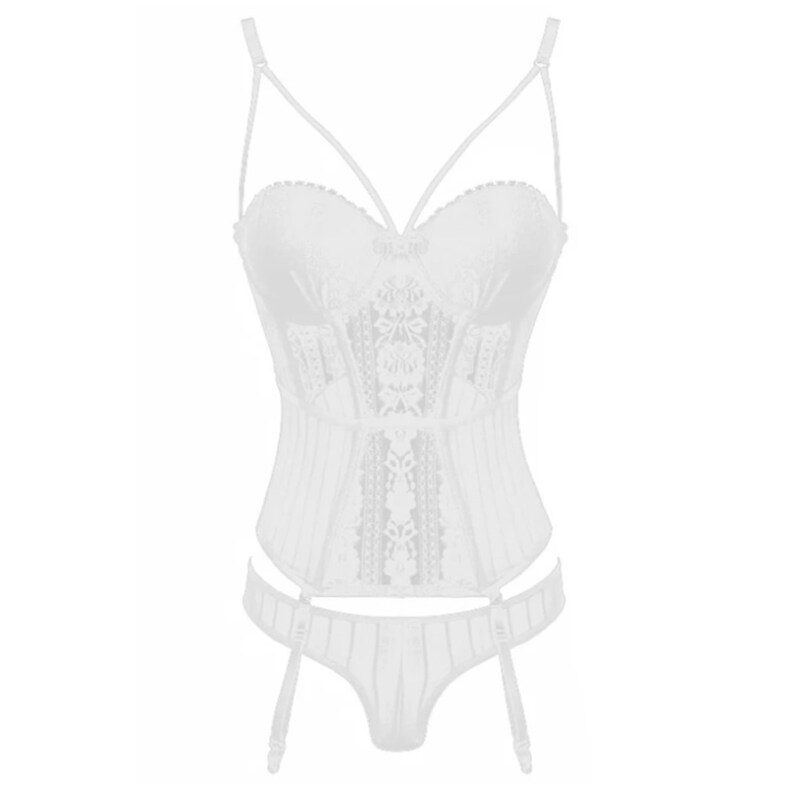 Black White Lace Bustier Corset Lingerie Bridal White Corset Etsy