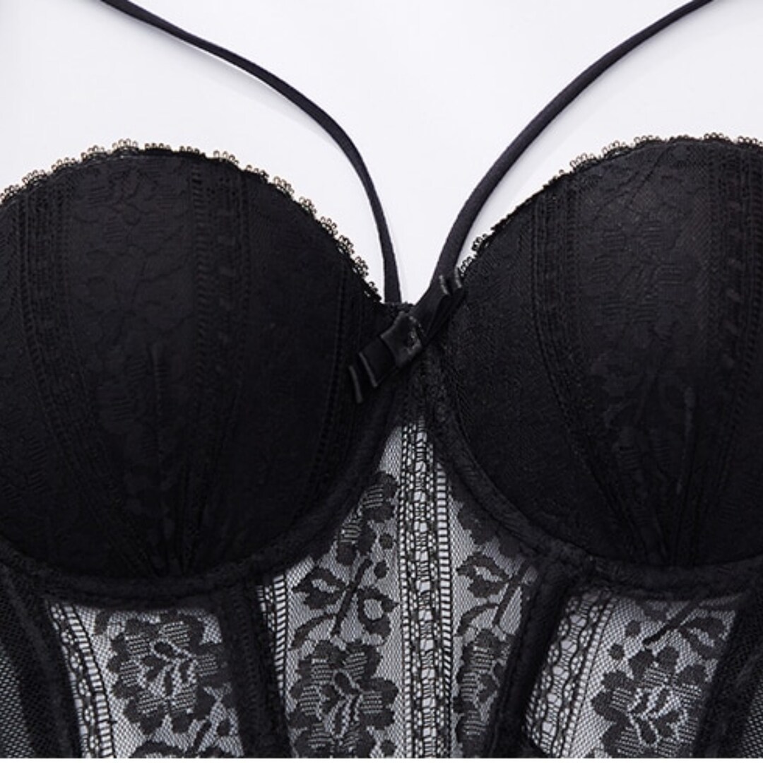 Black White Lace Bustier Corset Lingerie Bridal White Corset Etsy