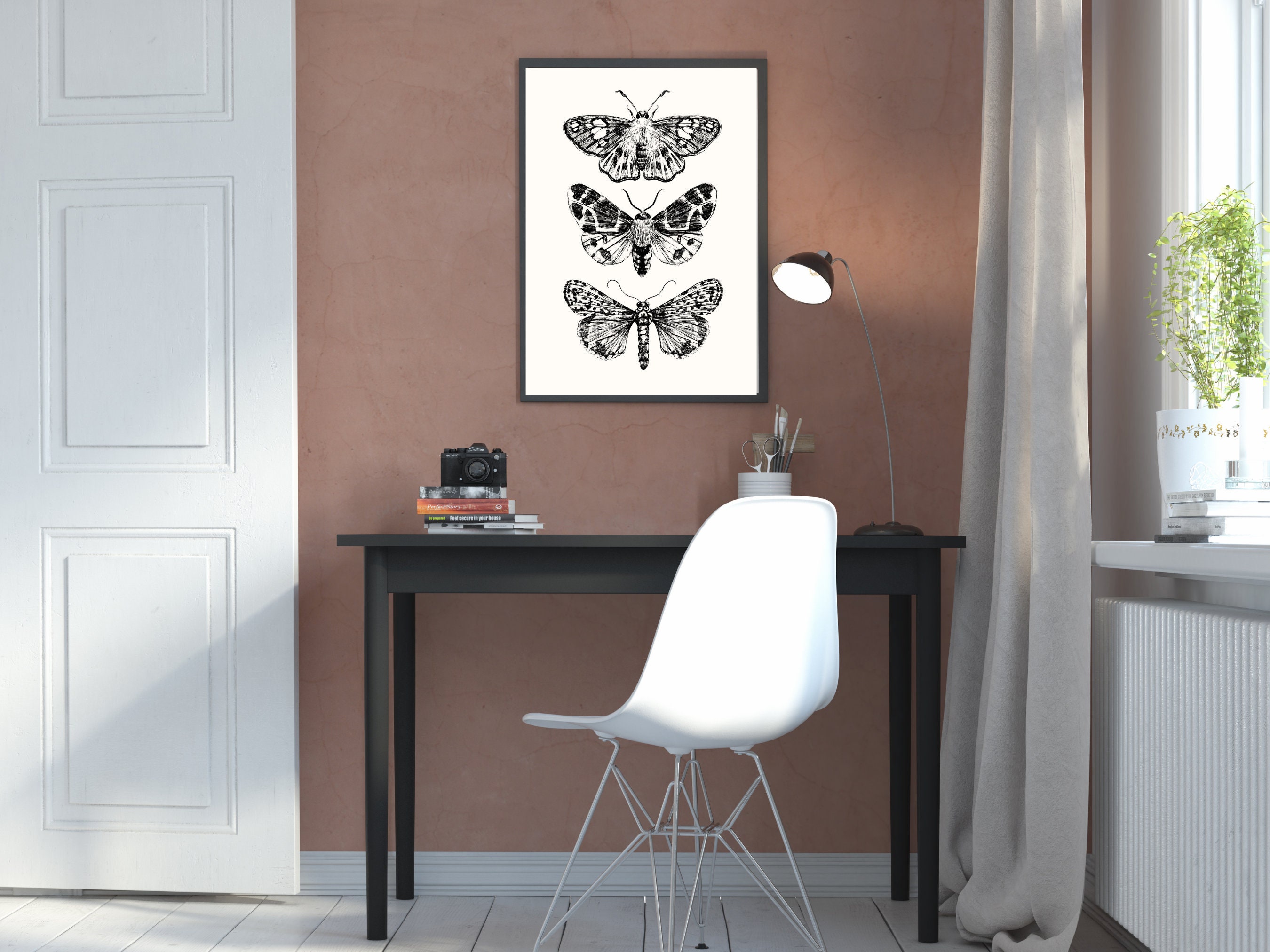 PRINTABLE Vintage Style Moth Digital Download in TWO SIZES - Etsy