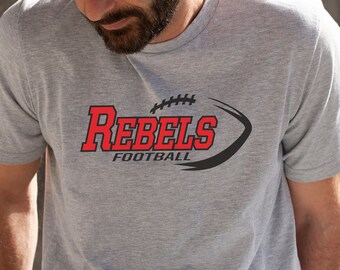 Rebels T-Shirt, Unisex Football Tee, Football Season Apparel, Maryville Rebels Shirt, Football Gift, Gift for Him, Football Lover