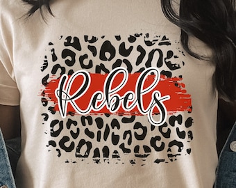 Rebels T-Shirt, Football Cheetah Patterned Shirt, Football Season Shirt, Football Mom, Maryville Rebels, Football Team Shirt, Fall Shirt