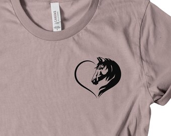 Horse T-Shirt, Heart Shirt, Country Shirt, Horse Lover Shirt, Horse Lover Gift, Animal Lover, Gift for Mom, Gift for Her, I Love Horses