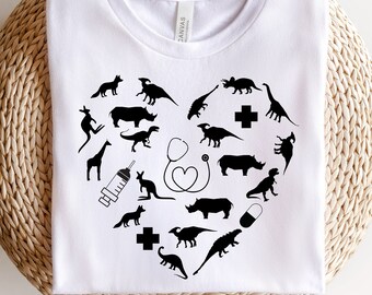 Camiseta de dinosaurio pediátrico, camisa de dinosaurio divertida, enfermera pediátrica, camisa de dinosaurio, camisa de dinosaurio, camiseta de enfermera divertida, regalo de apreciación de enfermera, regalo de estudiante de enfermería