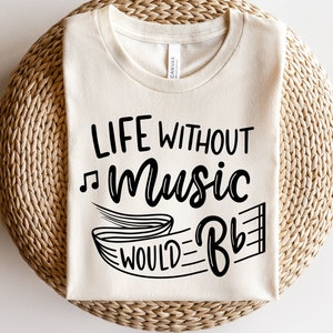 Life Without Music Would Be Flat Unisex T-Shirt, Music Teacher Shirt, Music Fan, Musician Tee, Gift for Music Lover, Music Tshirt