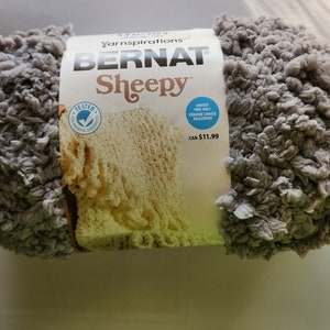 Bernat Sheepy Gray Plushie Yarn: Bulky Nylon, Amigurumi