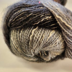 Cotton acrylic Yarn Lion Brand Shawl In A Ball Feng Shui Gray Discontinued #4 Worsted Yarn