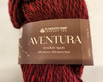 Filato di lana merino alpaca tweed rosso - Peso Aran