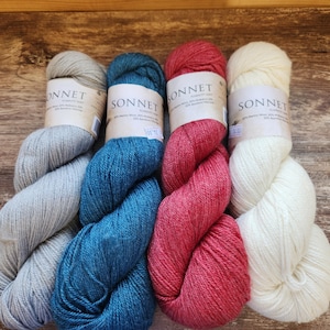 Beige Wool Yarn, Merino Silk Bamboo Blend, Sport Weight