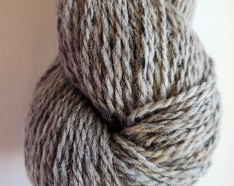 Aran Yarn, Gray Frost Tweed Alpaca Merino Wool, 218 Yards