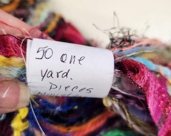 50 Yards veelkleurige schrootgaren, vezelkunst, nieuwigheid weven