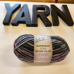 Sock Yarn Wool Sock Yarn Supersocke Nature Color Sock weight Yarn Self Striping Sock Yarn