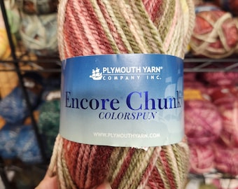 Variegated Red & Green Chunky Yarn: Acrylic Wool Blend