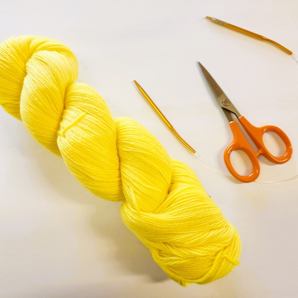 Kettle Dyed Sock Yarn Merino Wool Yellow Yarn