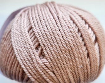 Worsted Weight Yarn in Soft Pink, Merino Wool and Acrylic Blend