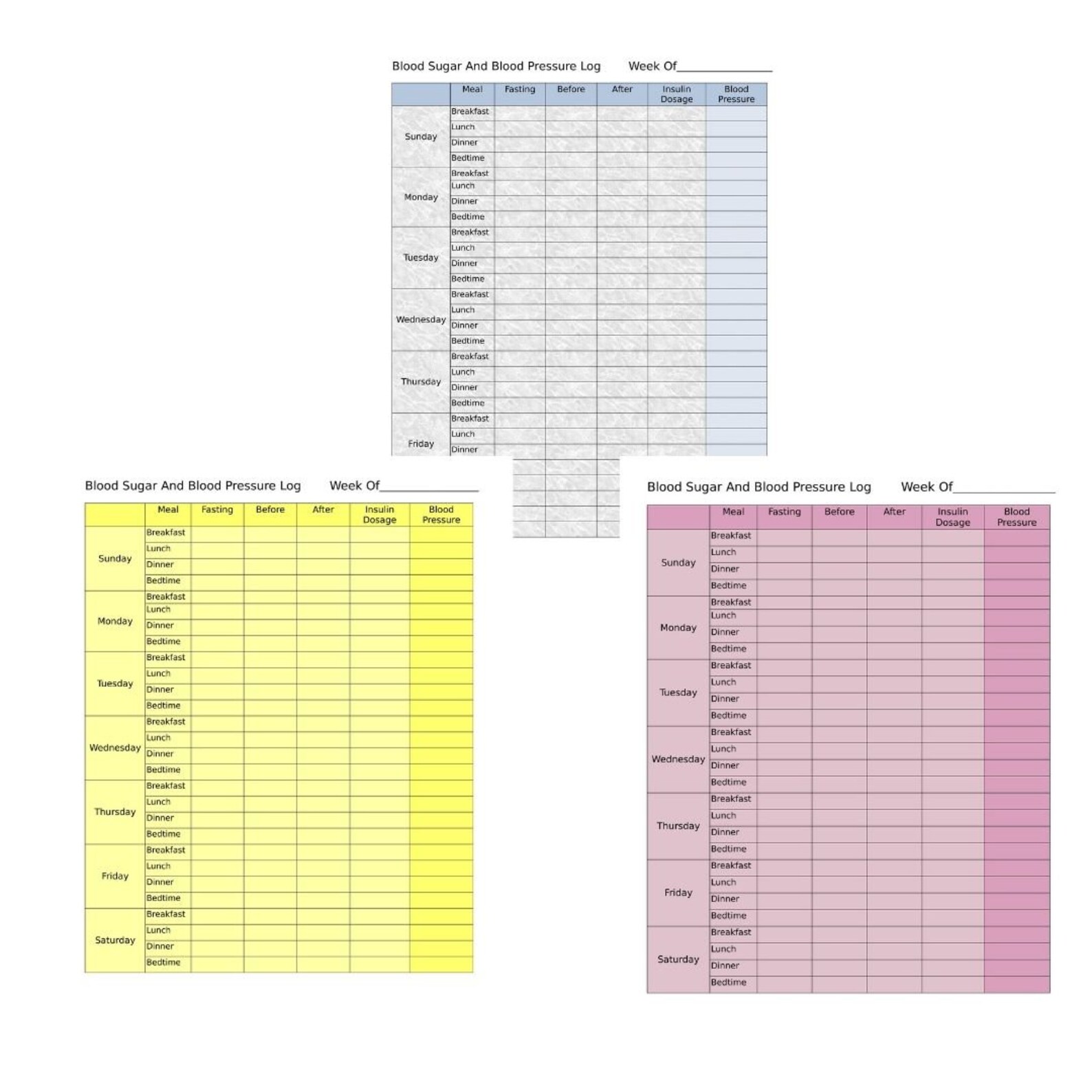Blood Sugar Log Blood Pressure Log Printable - Etsy