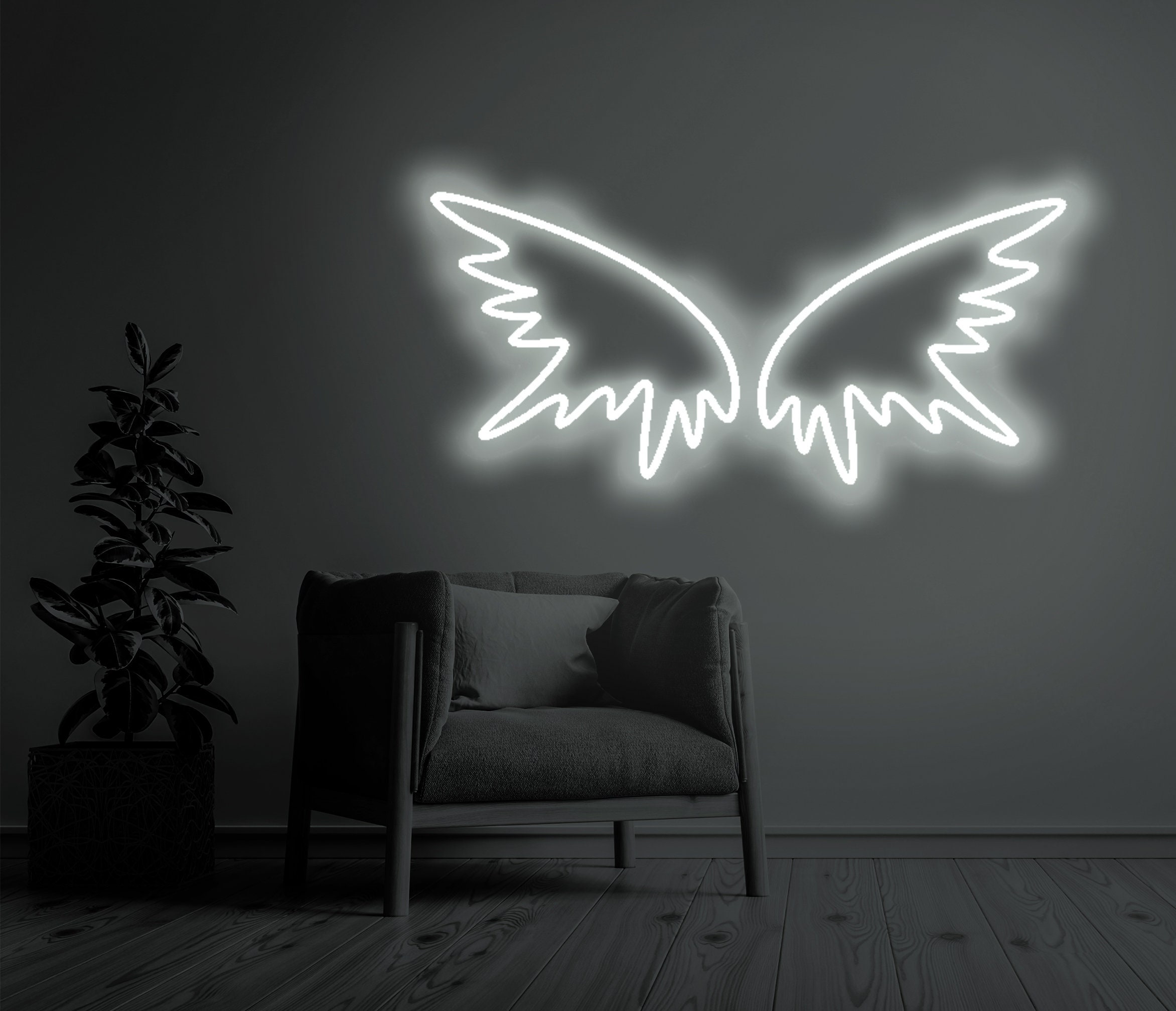 Neon Ailes d'anges - Neons Personnalisable Neon Chambre ou Salon