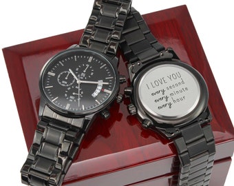 Engraved Watch for Boyfriend Husband Gift for Men Watch Gift for Him Mens Watch Unique Birthday Gift Christmas Present Anniversary Gifts