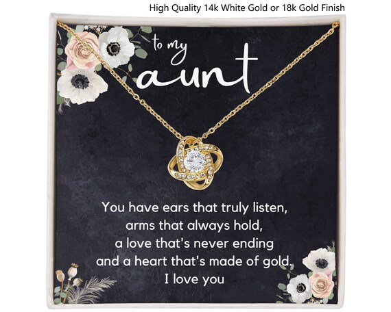 Best Aunt Ever Christmas Card Gift for Her - Jewelry Gift Set for Aunt -  Christmas Gift for Aunt - Cube Necklace Pendant Necklace - Birthday Gift