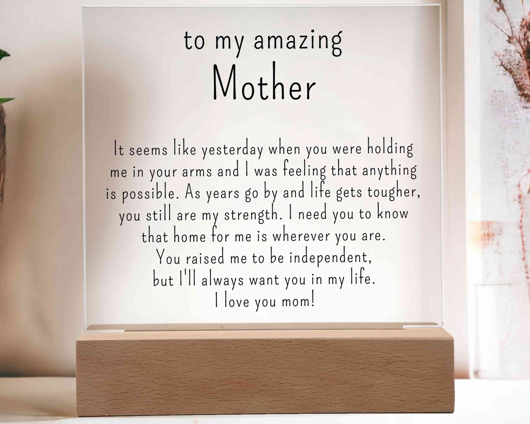 Custom Acrylic Plaque With LED Light Unique Mothers Day Gift LED Night ...