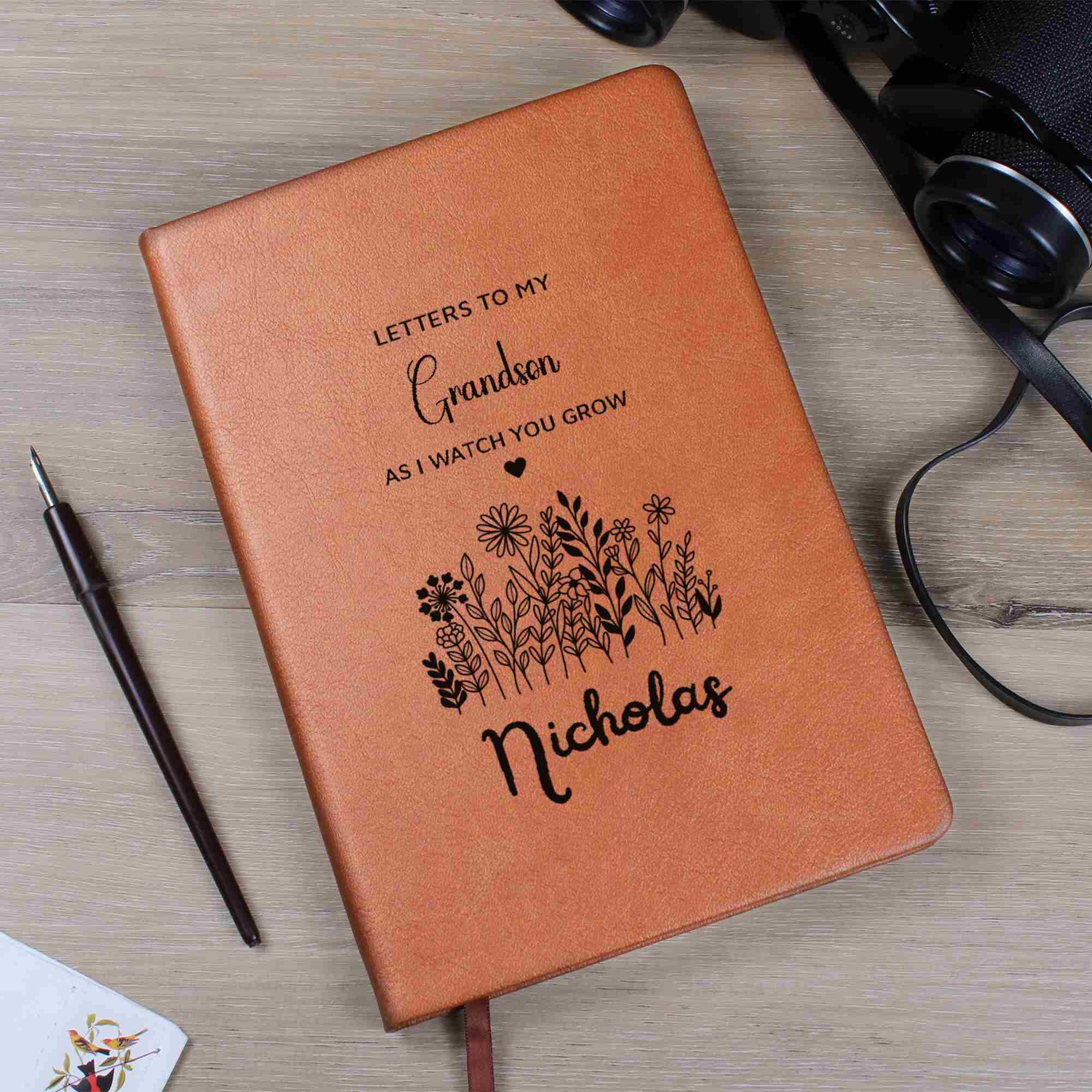 Personalized Leather Journal Letters to My Granddaughter Gift Name Diary Dear Grandson Gift Custom Notebook Memory Book Letters from Grandma