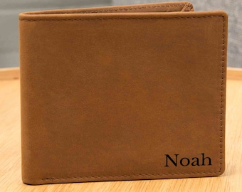 Mens Leather Wallet Gift Personalized Wallet with Name or Initials Gift for Him Name Wallet Custom Bifold Monogrammed Wallet Gifts for Men