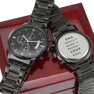Bonus Dad Gift Engraved Watch for Step Father Gift Custom Watch Unique Fathers Day Gifts Birthday Gift for Bonus Father Christmas Gift Dad