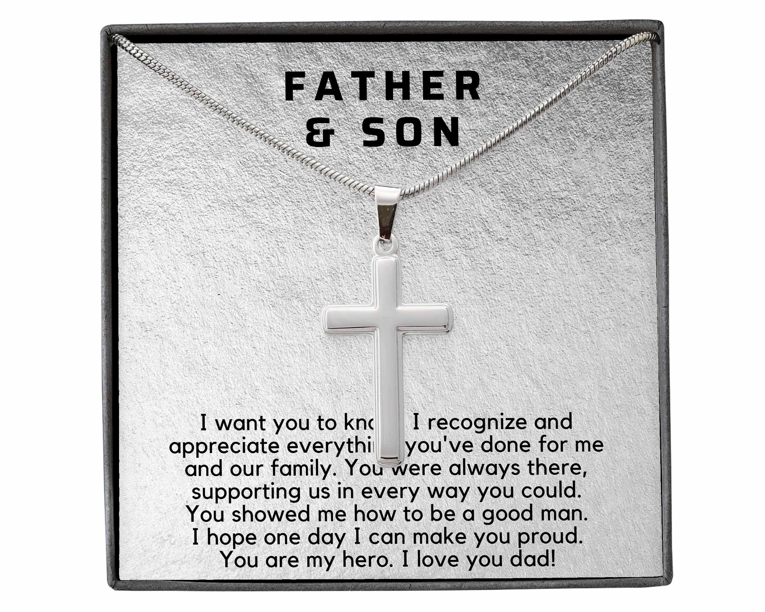 Father son cross necklace deals