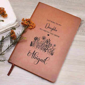 Cartas a mi hija Diario de cuero personalizado Regalo de querido hijo Cuaderno personalizado Regalos para niños Diario de mamá Papá Recuerdo de memoria Diario