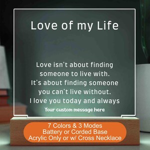 Custom Gift for Him Acrylic Plaque with LED Light Personalized Boyfriend Gift LED Night Light Gift to Husband Square Night Lamp Gift for Men